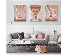Maroc Porte Vintage Affiche et Impressions Mur Photos Toile Peinture pour Salon Art Photo Décor 40x60 cm x 3 Pas de Cadre