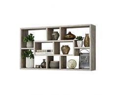 FMD Moebel 289-001 Lasse Étagère Murale avec 8 Compartiments Bois Chêne Sable 85 x 16 x 47,5 cm