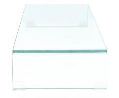 Vislone Meuble TV/pour Moniteur 70 x 30 x 13 cm Verre Transparent pour Télévision
