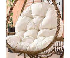 DBWIN Swing Chair Cushion, Amovible Lavable Suspendu Egg Swing Chair Pads Épais Nid sans Support Coton Remplissant Jardin Coussin-Blanc 86x120x15cm (34x47x6inch)