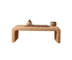 Tables basses Rotin Rural Tatami Japonais Table Baie Vitrée Petite Balcon Simple Chambres Dhôtes (Color : Brown, Size : 80 * 45 * 30cm)