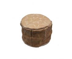 Pouf en Cuir marocain 25 cm de Hauteur et 35 cm de diamètre. Vendu Vide. Peut être rempli avec de Vieux vêtements ou du Caoutchouc Mousse. Type 1-2