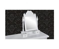 Coiffeuse en bois avec 2 tiroirs et miroir pivotant