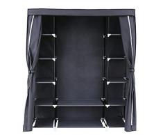 SONGMICS XXL Armoire de Rangement Penderie Dressing en Tissu intissé 175 x 150 x 45 cm Gris RLG45G