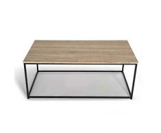 IDMarket - Table Basse Detroit Design Industriel Bois et métal Noir