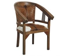 AubryGaspard Fauteuil en Bois dacajou et Peau de chèvre