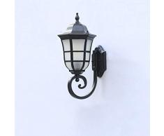 WEAO Lanterne Murale Extérieure De Style Européen Avec Applique Murale Dextérieur Coloniale De Luxe, Étagère E27 (Color : Black)