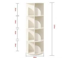 Étagère de rangement Bibliothèque - Étagères rotatives Space Space pour enfants Bibliothèque dangle verticale multicouche Rack de stockage des ménages (Couleur : Blanc, Taille : 4 layers)