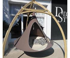 Cacoon Tente, suspendu Niche & Fauteuil suspendu 2 places dans taupe//150 x 180 cm (HxØ)//Fauteuil suspendu Oasis de bien-être