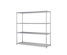 Racking Solutions - Étagère chromé / Système de stockage en acier, qualité commerciale, charges lourdes, capacité de charge totale 960kg (4 Niveaux 1838mm H x 1822mm L x 609mm P) + Livraison Gratuits
