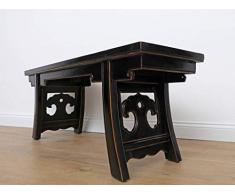 Yajutang Opium Table Basse en Bois Massif Noir