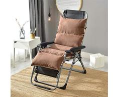 Chaise longue de jardin avec pédales - Chaise pliante réglable - Fauteuil de relaxation pliable pour terrasse, balcon et camping D