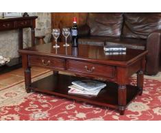 Baumhaus La Roque Table basse avec tiroirs Fabriqué à la main en acajou massif