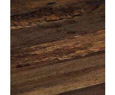 binzhoueushopping Table Basse Opium en Bois de Traverse et Acier Table de Salon 80 x 78 x 35 cm Table Basse Design