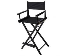 DREAMADE Chaise Réalisateur avec Pédale, Chaise à Maquillage en Bois Massif Durable, Fauteuil Metteur en Scène Facile à Transporter, Chaise Pliante avec Sac Filet, Sac de Rangement