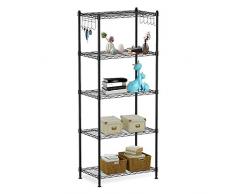 alvorog Étagère de Rangement avec 10 Tablette, Meuble Étagères à Hauteur réglable 59cm(L) x 34cm(w) x 150cm(H)