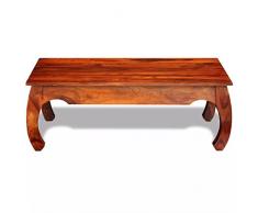 Weilandeal Opium Bois de sheesham Massif Table Basse Table d'appoint 40 cm Matériau : Bois de Sheesham Massif Table Ronde Table Ronde
