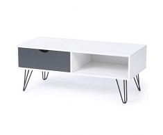 IDMarket - Table Basse Vintage Noemi Bois Blanc Pied épingle