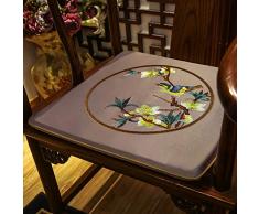 QTQHOME Tapisserie d’ameublement en Acajou Chinois Coussin Coussin Fauteuil Bague Coussin éponge à Manger en Bois Massif Classique-C 45x45cm(18x18inch)