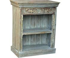 Guru-Shop Petite Bibliothèque, Teck, 100x80x35 cm, étagères Rustiques