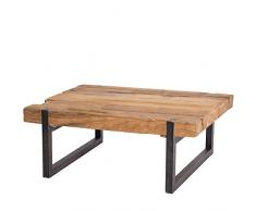 Meuble Passion Table Basse Industrielle Teck et métal recyclés 120x60cm rectangulaire