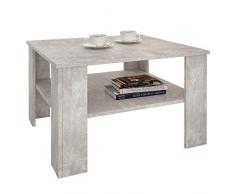 IDIMEX Table Basse SEJOUR, Table de Salon de Forme carrée avec 1 étagère Espace de Rangement Ouvert, en mélaminé décor béton