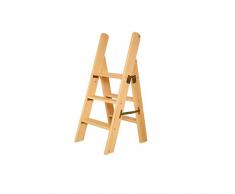 ZHDC® Escabeaux, caractère humain échelle échelle pliable tabouret escabeau ménager bois massif échelle multifonction Liseuse murale (Couleur : #1)