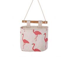 ZJTY Coton et Lin en Tissu bonnetière Sac de Rangement Porte Sac accroché Stockage de Poche Mur Sac de Rangement Suspendu tenture,A-14x20CM