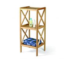 Étagère de salle de bain style colonial avec structure et étagères en bois naturel de bambou