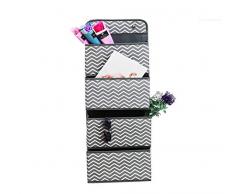 Sylon Étagère Suspendue Pliable Organisateur Suspendu Porte Armoire Meuble de Rangement en Tissus avec 4 Poches pour Chaussures, Vêtements, Peluches et Couches