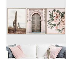 RKYNB Poster Paysage Désert Toile Peinture Porte Fleur Décoration Murale pour Salon Décor Maroc 50 x 70 cm