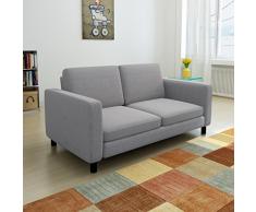 Festnight Canapé de Salon Canapé 2 Places Gris Clair