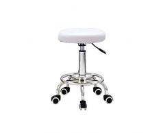 OU BEST CHOOSE Tabouret de Travail à roulettes, Siège Mobile, Réglable Tabouret Pivotant à 360°, Siège Chargeable à 150kg de Bar Rond Tabouret