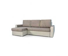 MEUBLO Canapé dangle Convertibles 4 Place Tissu Silva (Cappuccino, Canapé dangle Gauche)