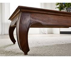 Table basse 160x80cm - Bois massif d'acacia laqué - Inspiration Ethnique-Coloniale - OPIUM #626