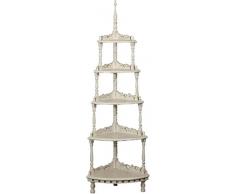 Biscottini Coin Etagere en Acajou Massif Finition Noyer L56xPR38xH162 cm