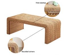 Coffee Tables Table Basse Baie vitrée Balcon Table Ordinateur Portable Apprentissage Petite Table Basse Style Japonais Simple rotin Tatami Table Basse (Color : Wood Color, Size : 80 * 50 * 38cm)
