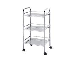 WENKO Desserte exclusive - Ã©tagÃ¨re mobile, 3 Ã©tagÃ¨res, Acier, 41 x 75 x 32 cm, ChromÃ©