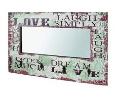 Haku 89939 Style Vintage Garde-robe Murale avec Miroir Multicolore 10 x 80 x 52 cm