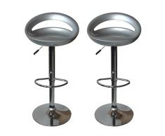 Lot de 2 tabouret de bar Snack Gris