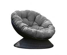 DLPY Papasan Coussin De Chaise,Épaissir Rond Accroché Oeuf Coussins De Chaise Hamac Décoration Respirabilité sans Chaise-Gris Diamètre110cm(43inch)