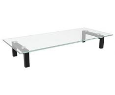 RICOO Meuble TV Design FS8235-C Support sur pied en verre moniteur suspension réhausseur écran LED LCD Plasma QE OLED 3D 4K Smart socle tele suspendu original téléviseurs rack universel Transparent