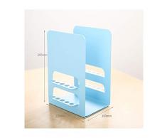 DGYAXIN Serre Livre Metal, Durable Stables Emboîtable Serre Livre, pour Maison/Bureau/Bibliothèque- Conception Spéciale Dinsertion de Stylo,Blue