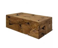 Tidyard Table Basse Bois | Table dappoint | Table Basse Industrielle Bois de Teck Véritable 90 x 50 x 35 cm Marron