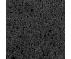 Tapis de Bain en Couleurs diverses | certifié Oeko-Tex 100 et Lavable | diamètre 95 cm - Poil très Doux | Forme Ronde- Gris foncé