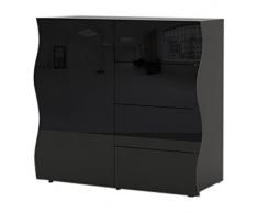 IDEAKIT 21062004 Onda Enfilade avec Porte/ 4 Tiroirs Mélamine Noir 90 x 40 x 82 cm