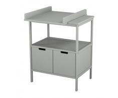 Meuble à langer bébé en bois laqué gris Baby Fox 50 x70 cm