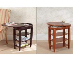 Generic Acajou Oakment Occasi Compartiment dappoint Table Basse Table dappoint avec Dessus pivotant de Stockage en Acajou Table Basse en chêne pivotant