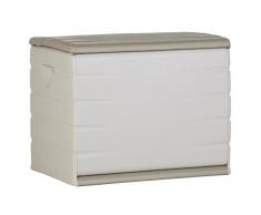 Coffre de Rangement Plastique 260L Blanc / Beige