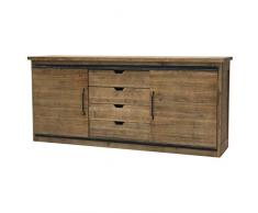 chemin_de_campagne Bahut Bois Métal Portes Coulissantes Industriel Loft 180 cm x 81 cm